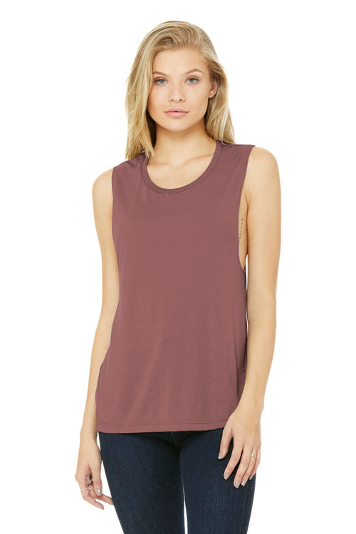Custom Mauve Women's Flowy Scoop Muscle Tank BC8803, personalized by SanCanDo Swag in Argyle, TX