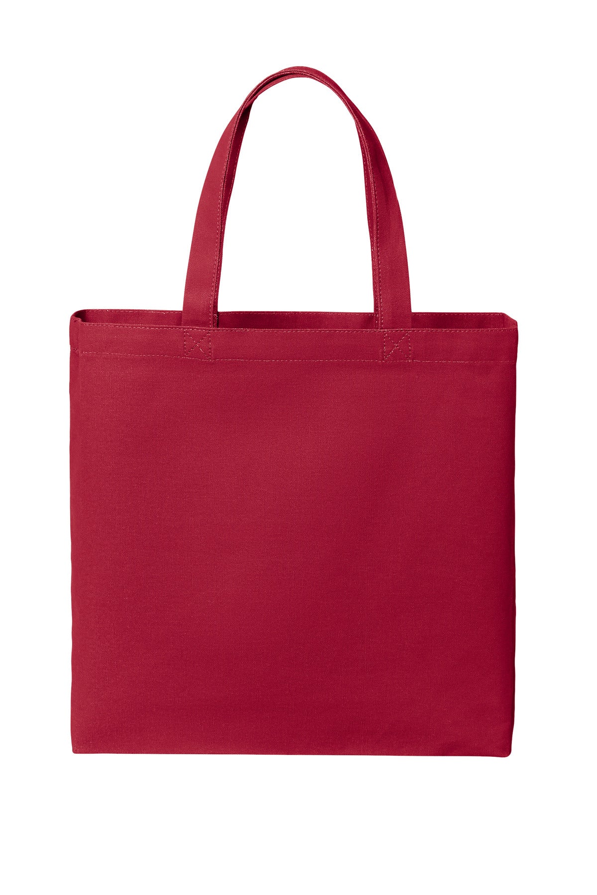 Deep Red | Front | Custom Deep Red Cotton Canvas Tote BG424, personalized by SanCanDo Swag in Argyle, TX