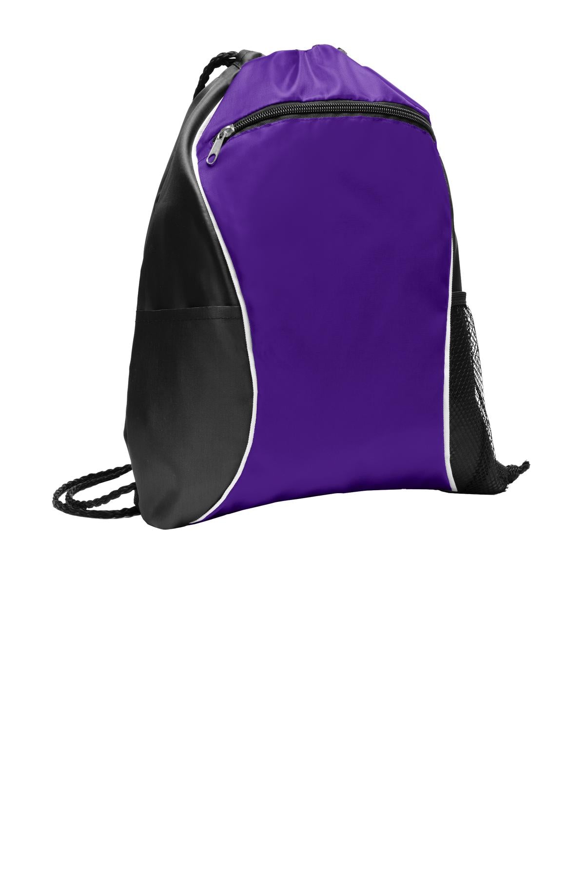 Purple | Front | Custom Purple Fast Break Cinch Pack BG613, personalized by SanCanDo Swag in Argyle, TX