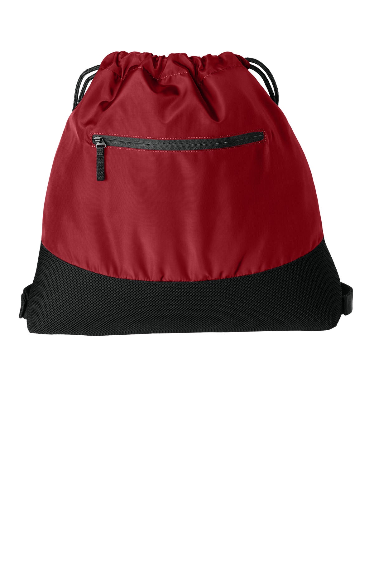 Rich Red | Front | Custom Rich Red Agility Mesh Pocket Cinch BG619, personalized by SanCanDo Swag in Argyle, TX