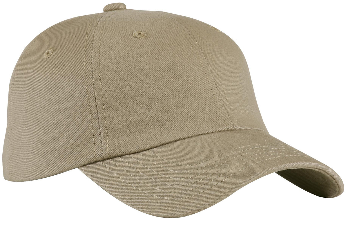 Custom Khaki Unstructured Brushed Twill Cap BTU, personalized by SanCanDo Swag in Argyle, TX