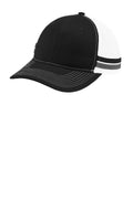 Custom Black/ Grey Steel/ White Two-Stripe Snapback Trucker Cap C113, personalized by SanCanDo Swag in Argyle, TX