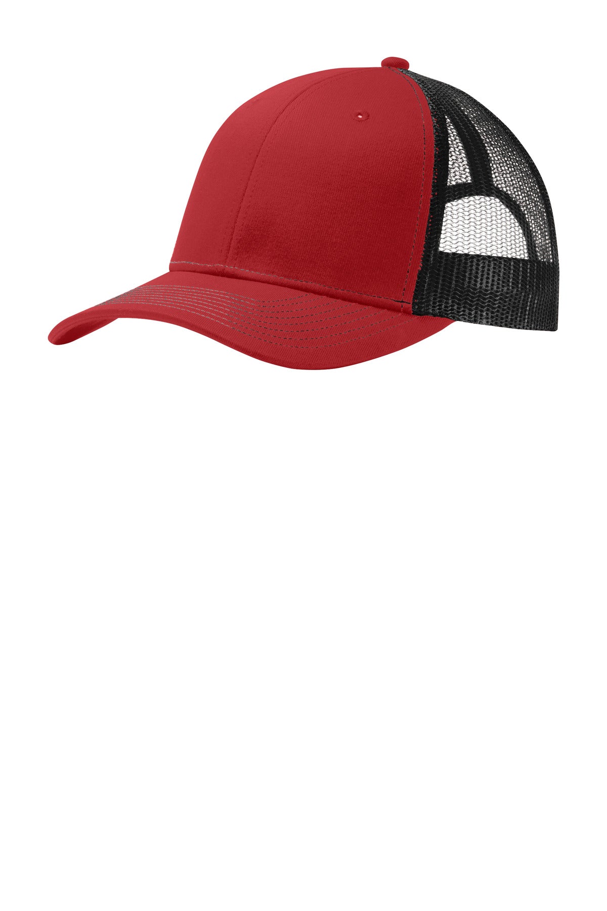 Custom Flame Red/ Black Snapback Trucker Cap C402, personalized by SanCanDo Swag in Argyle, TX