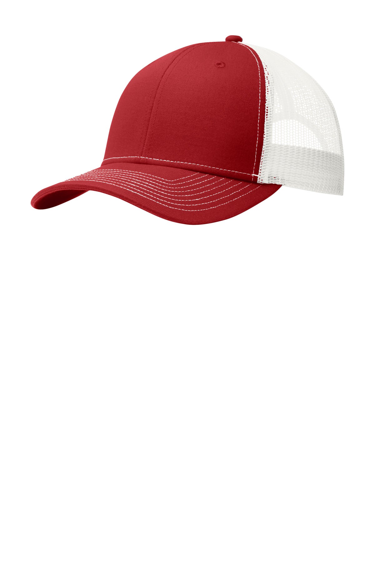 Custom Flame Red/ White Snapback Trucker Cap C402, personalized by SanCanDo Swag in Argyle, TX