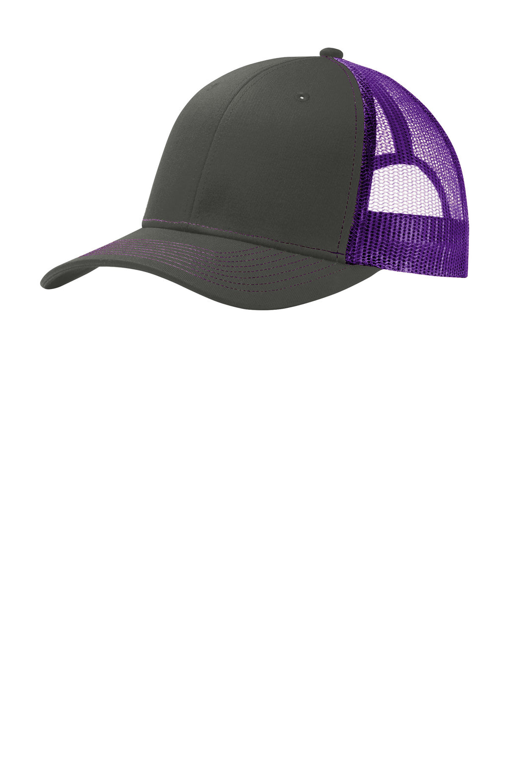 Custom Grey Steel/ Purple Snapback Trucker Cap C402, personalized by SanCanDo Swag in Argyle, TX