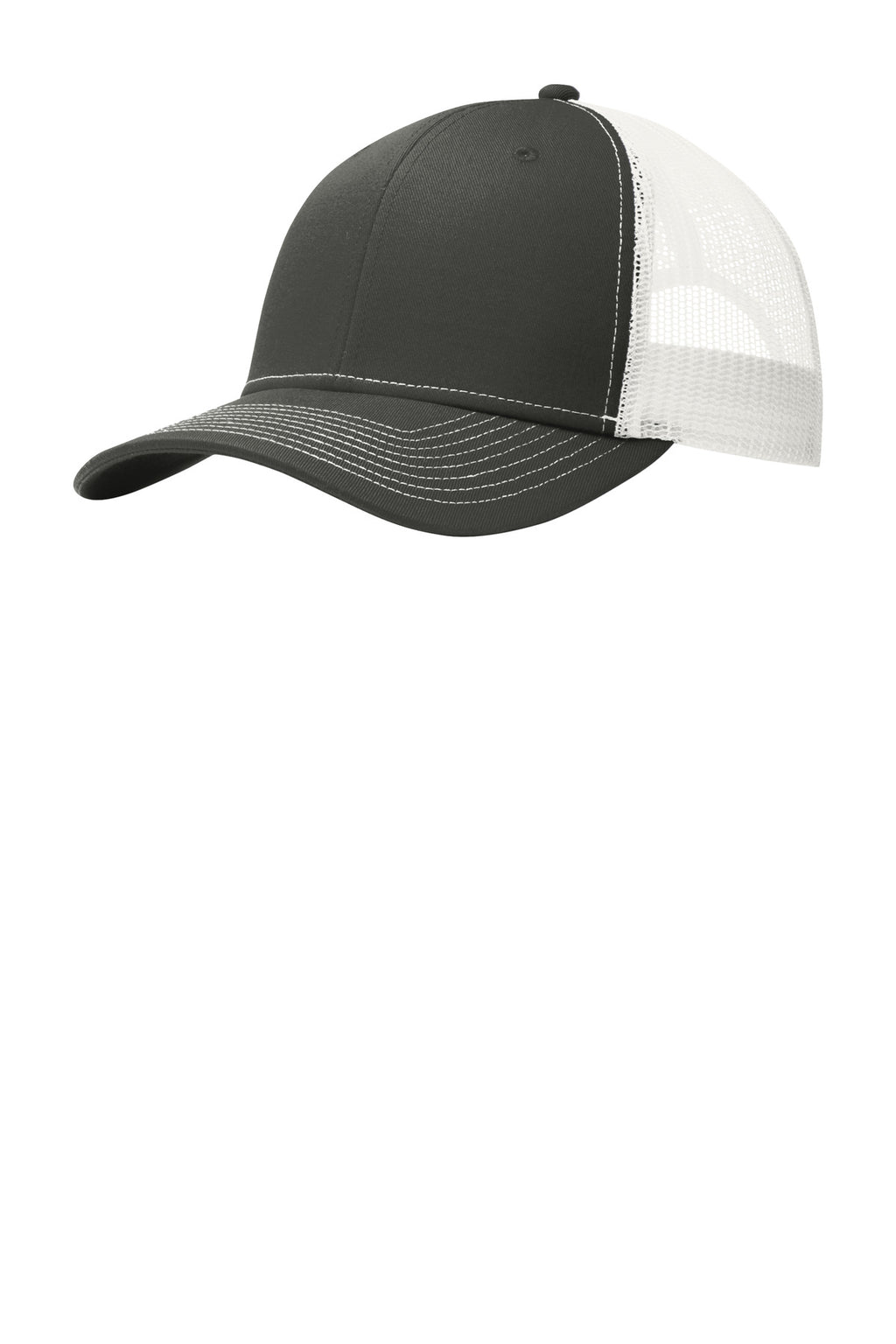 Custom Grey Steel/ White Snapback Trucker Cap C402, personalized by SanCanDo Swag in Argyle, TX