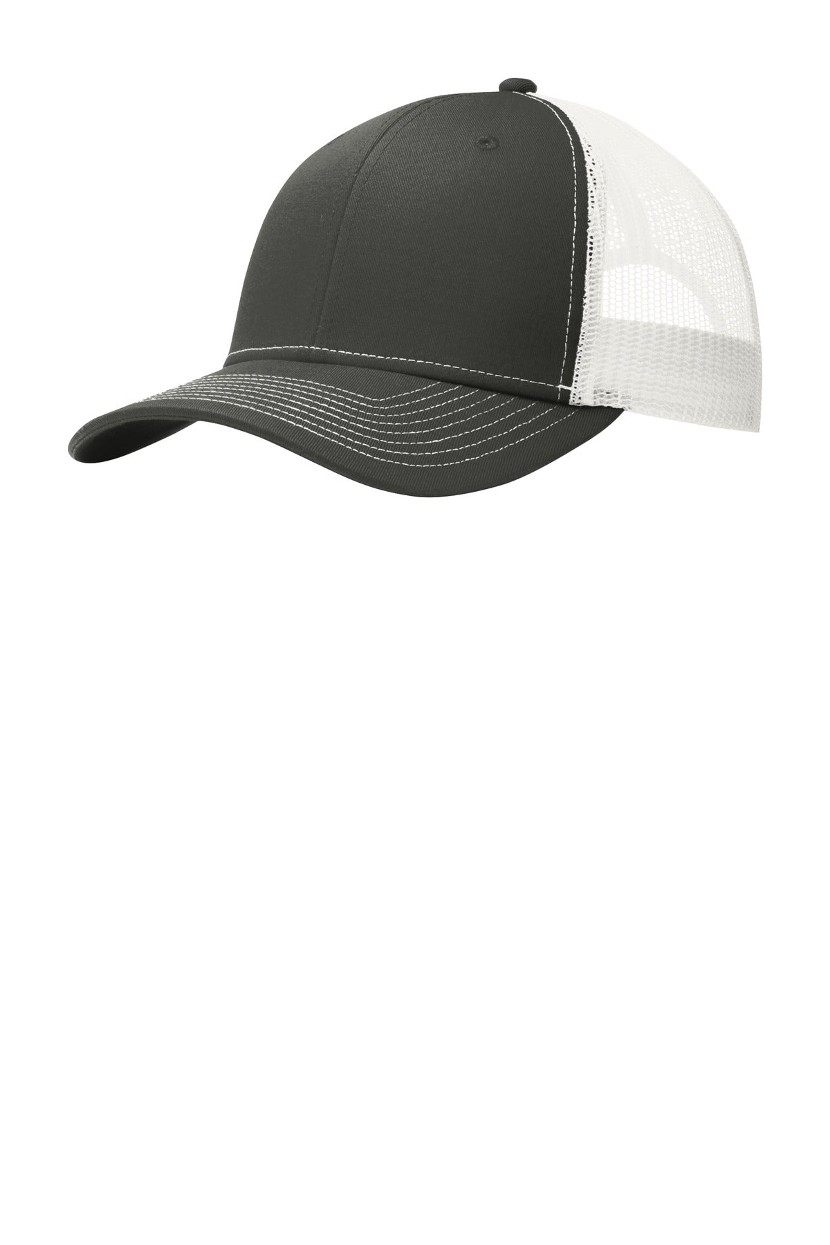 Custom Grey Steel/ White Snapback Trucker Cap C402, personalized by SanCanDo Swag in Argyle, TX