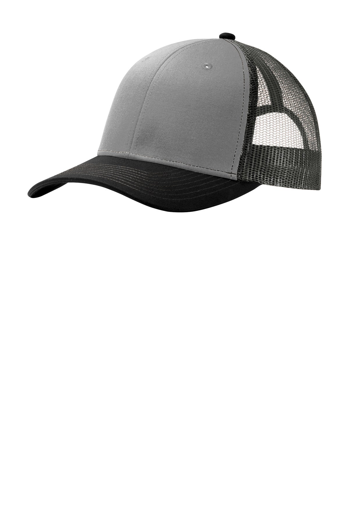Custom Gusty Grey/ Black/ Grey Steel Snapback Trucker Cap C402, personalized by SanCanDo Swag in Argyle, TX