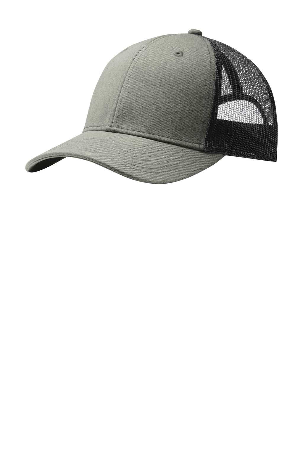 Custom Heather Grey/ Black Snapback Trucker Cap C402, personalized by SanCanDo Swag in Argyle, TX