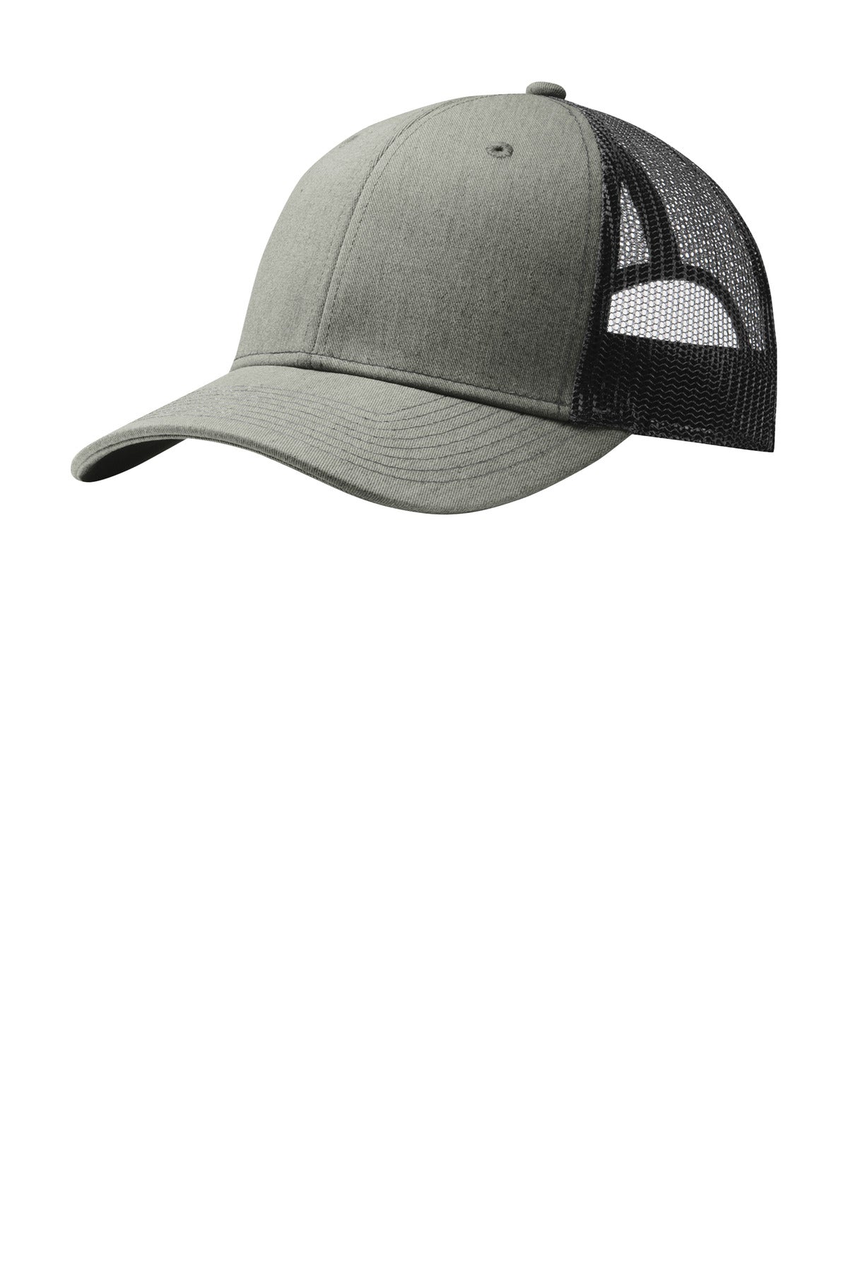 Custom Heather Grey/ Black Snapback Trucker Cap C402, personalized by SanCanDo Swag in Argyle, TX