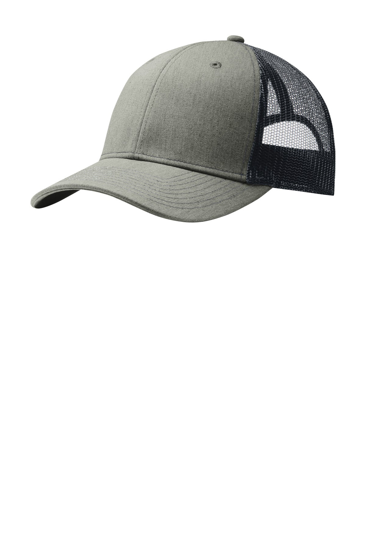 Custom Heather Grey/ Rich Navy Snapback Trucker Cap C402, personalized by SanCanDo Swag in Argyle, TX