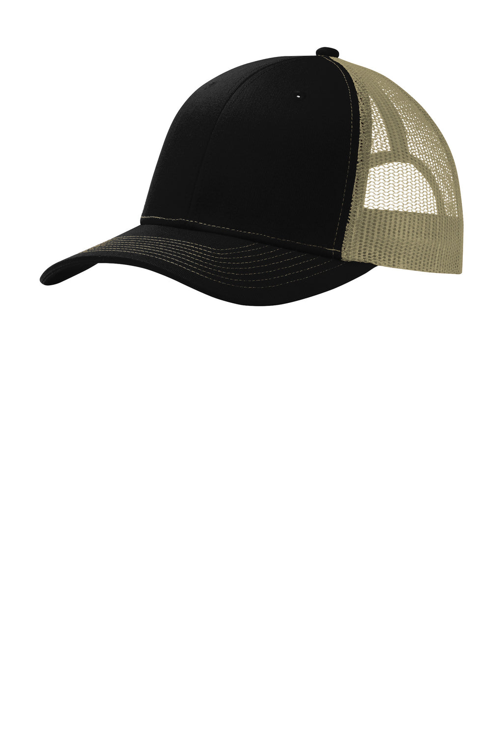 Custom Black/ Tan Snapback Trucker Cap C402, personalized by SanCanDo Swag in Argyle, TX