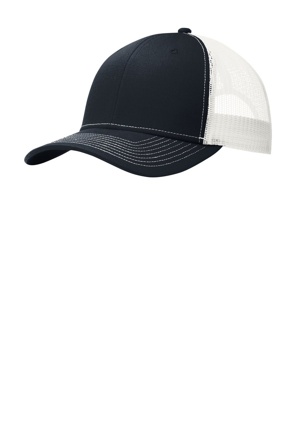 Custom Rich Navy/ White Snapback Trucker Cap C402, personalized by SanCanDo Swag in Argyle, TX