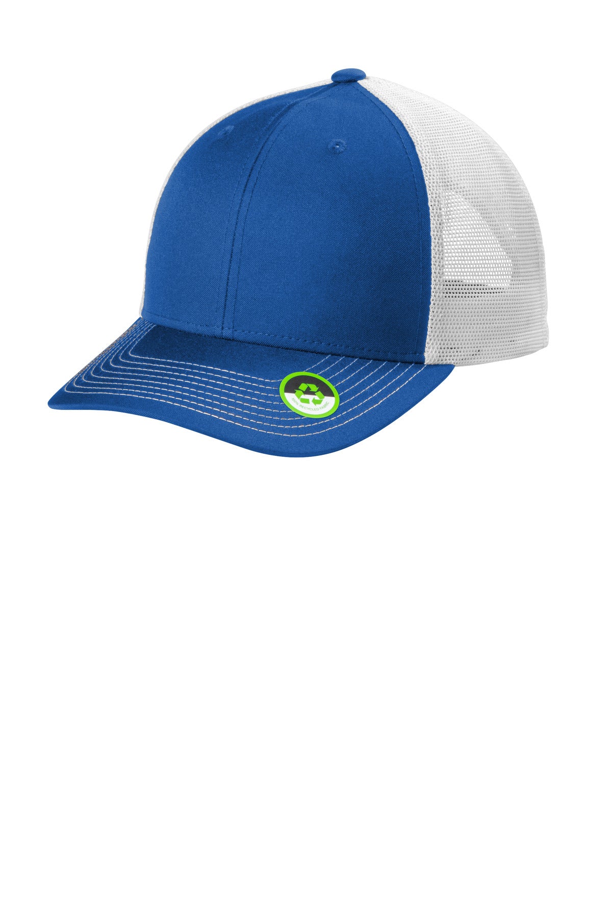 Custom True Royal/ White Eco Snapback Trucker Cap C402ECO, personalized by SanCanDo Swag in Argyle, TX