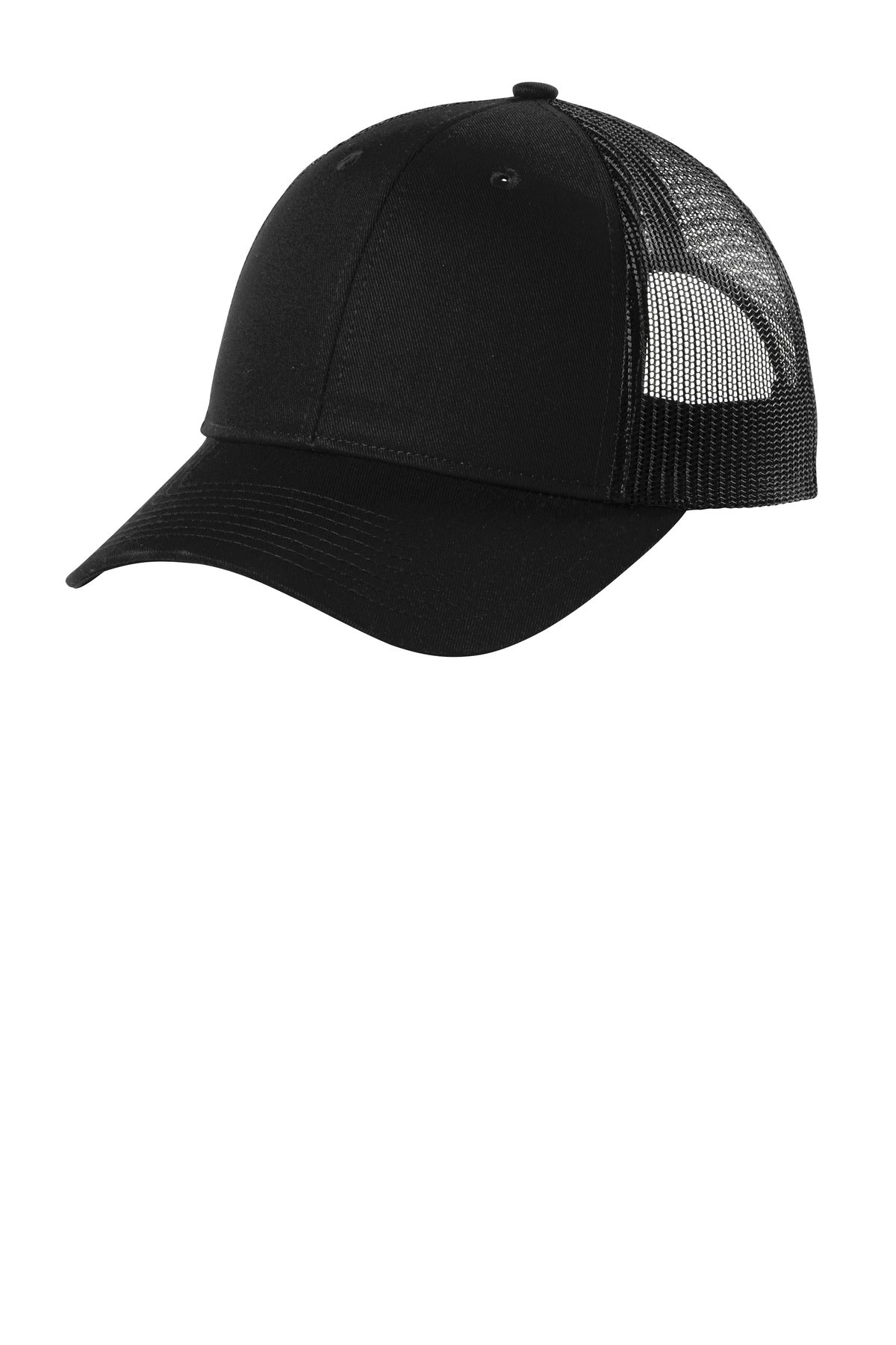 Custom Black Low-Profile Snapback Trucker Cap C402LP, personalized by SanCanDo Swag in Argyle, TX