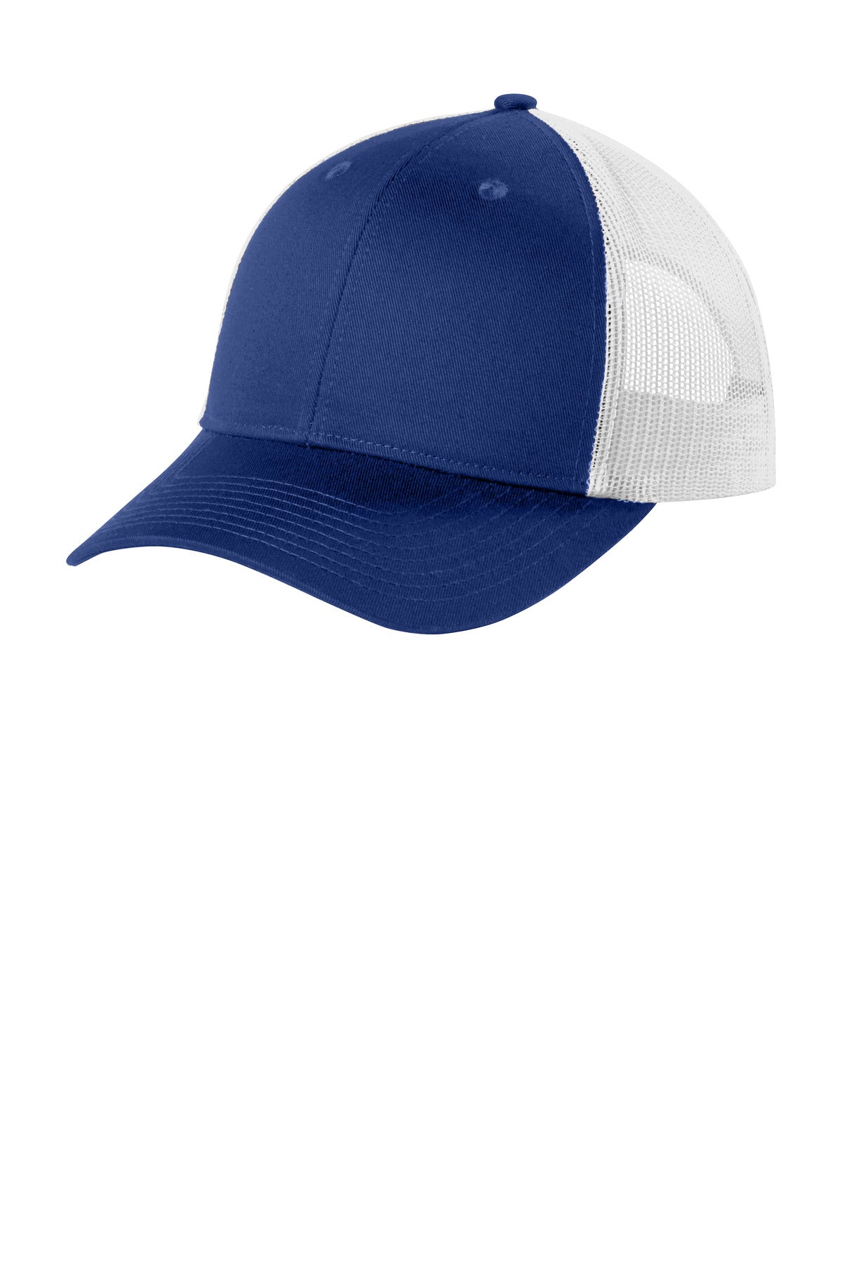 Custom Patriot Blue/ White Low-Profile Snapback Trucker Cap C402LP, personalized by SanCanDo Swag in Argyle, TX
