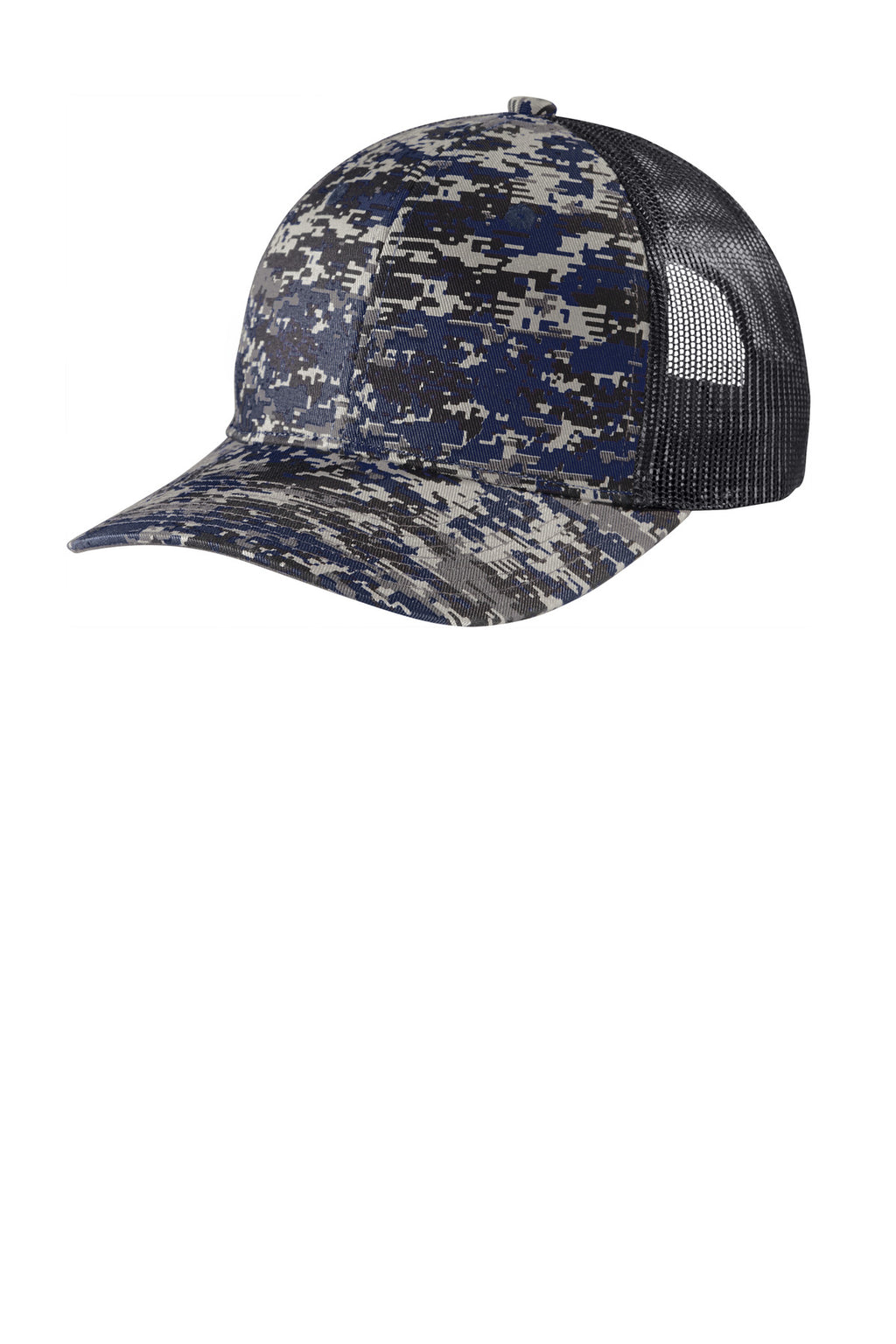 Custom Rich Navy Digi/ Grey Steel Digi Camo Snapback Trucker Cap C404, personalized by SanCanDo Swag in Argyle, TX