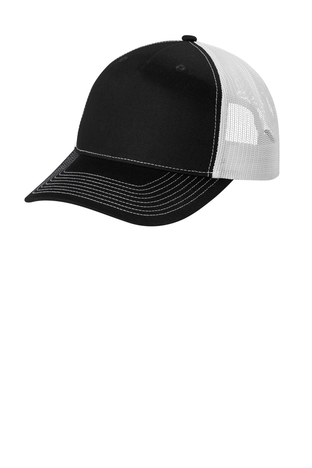 Custom Black/ White Snapback Five-Panel Trucker Cap C405, personalized by SanCanDo Swag in Argyle, TX