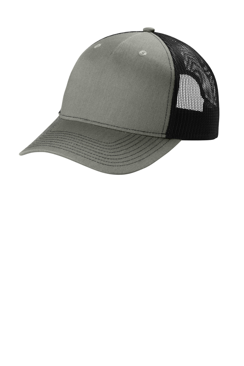 Custom Heather Grey/ Black Snapback Five-Panel Trucker Cap C405, personalized by SanCanDo Swag in Argyle, TX