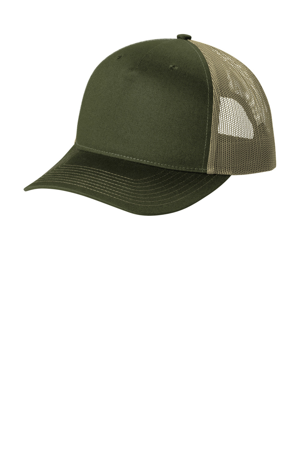 Custom Olive Drab Green/ Tan Snapback Five-Panel Trucker Cap C405, personalized by SanCanDo Swag in Argyle, TX