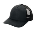 Custom Black/ Black Low-Profile Snapback 5-Panel Trucker Cap C405LP, personalized by SanCanDo Swag in Argyle, TX