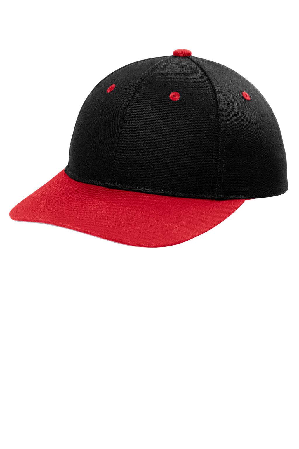Custom Black/ True Red Snapback Cap C408, personalized by SanCanDo Swag in Argyle, TX