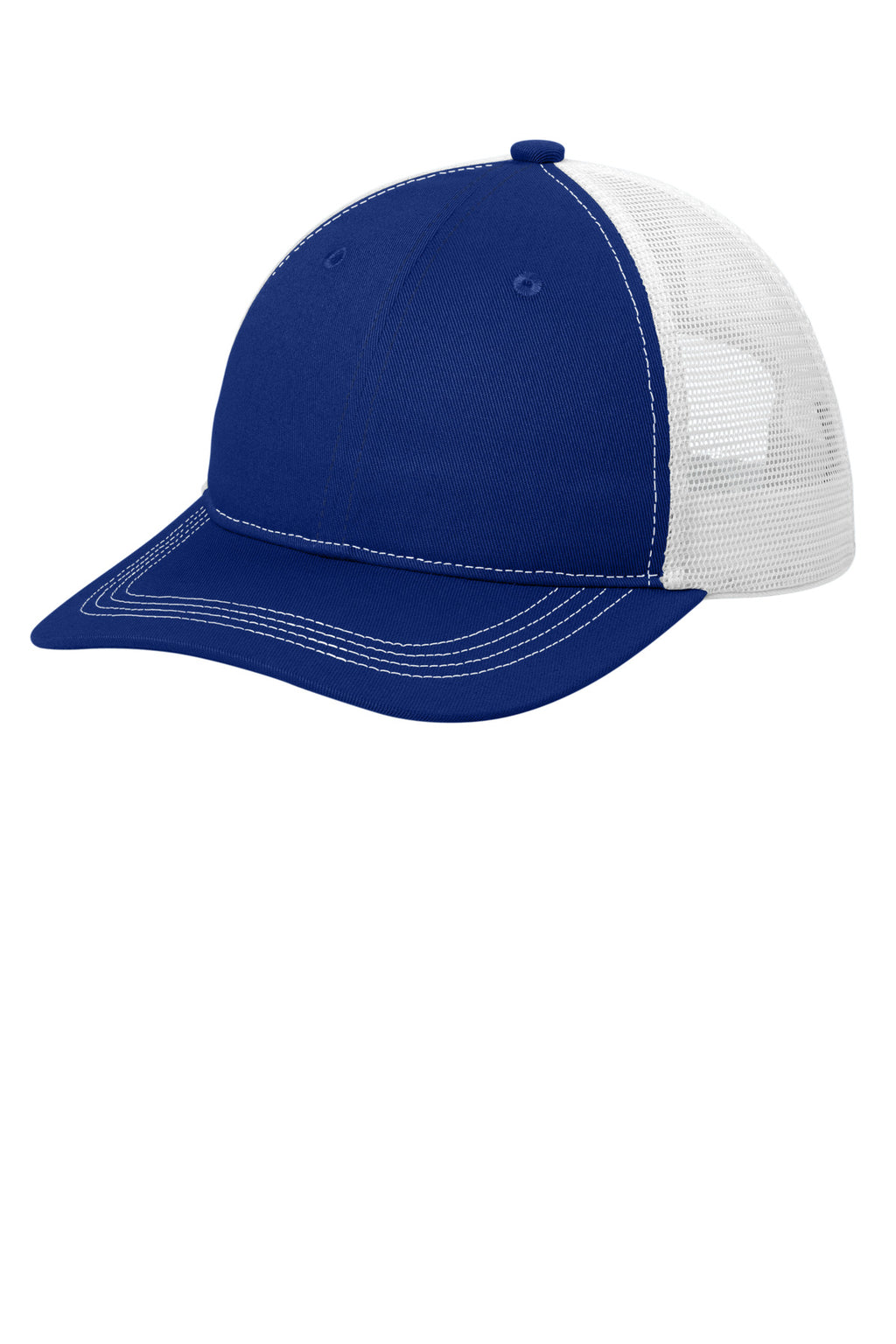 Custom Patriot Blue/ White Unstructured Snapback Trucker Cap C409, personalized by SanCanDo Swag in Argyle, TX