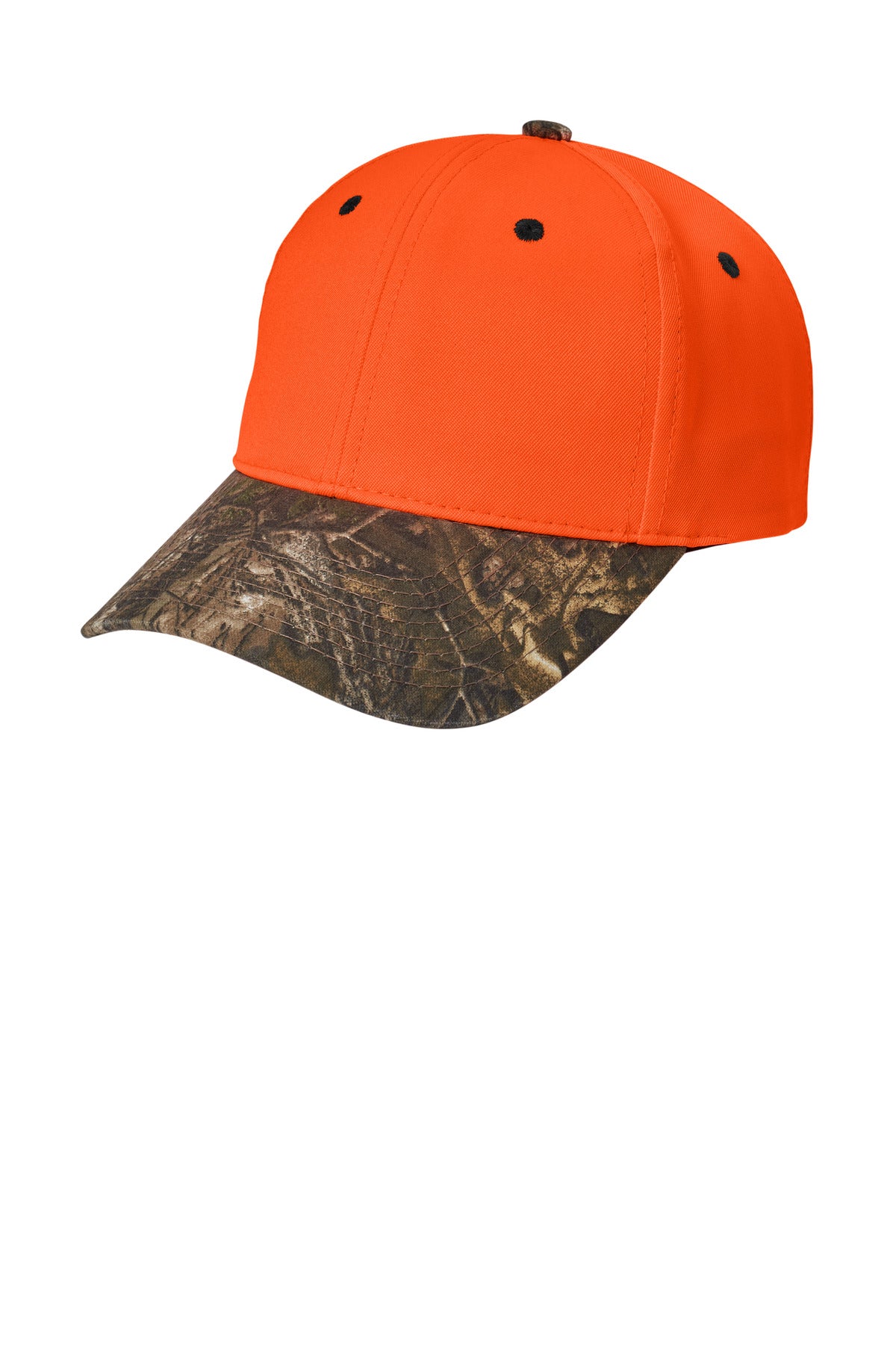 Custom Orange Blaze/ Realtree Xtra Enhanced Visibility Cap with Camo Brim C804, personalized by SanCanDo Swag in Argyle, TX
