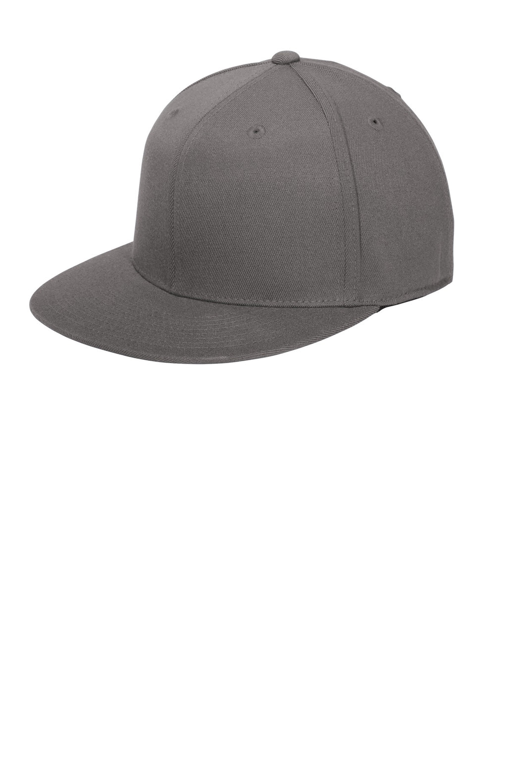 Custom Grey Flexfit 210 Flat Bill Cap C808, personalized by SanCanDo Swag in Argyle, TX