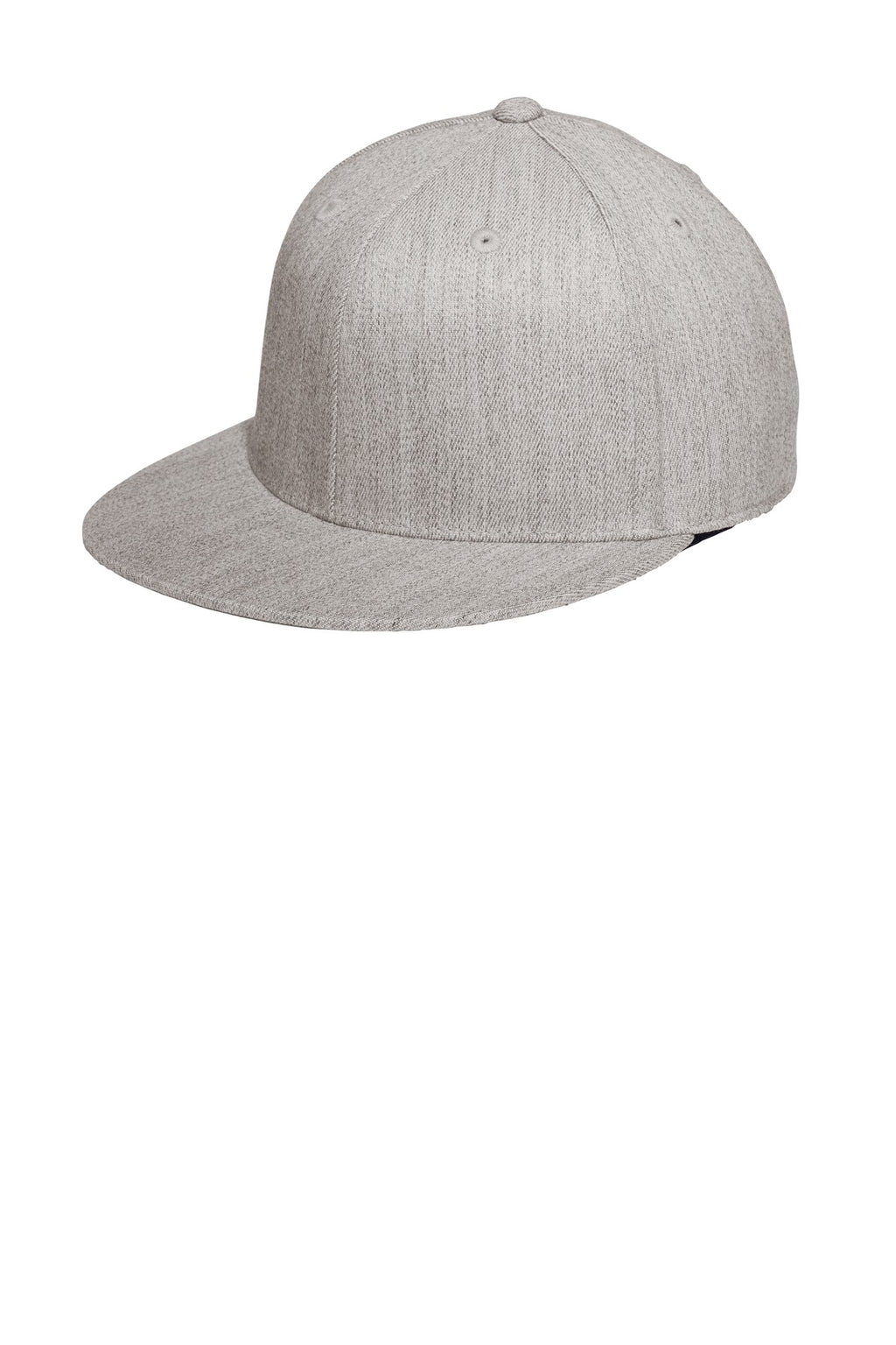 Custom Heather Grey Flexfit 210 Flat Bill Cap C808, personalized by SanCanDo Swag in Argyle, TX