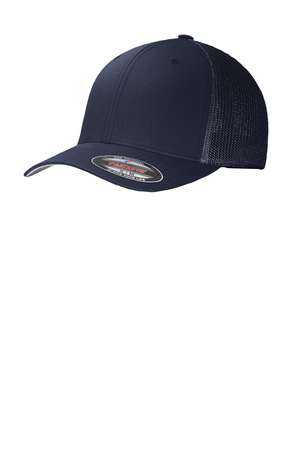 Custom True Navy/ True Navy Flexfit Mesh Back Cap C812, personalized by SanCanDo Swag in Argyle, TX