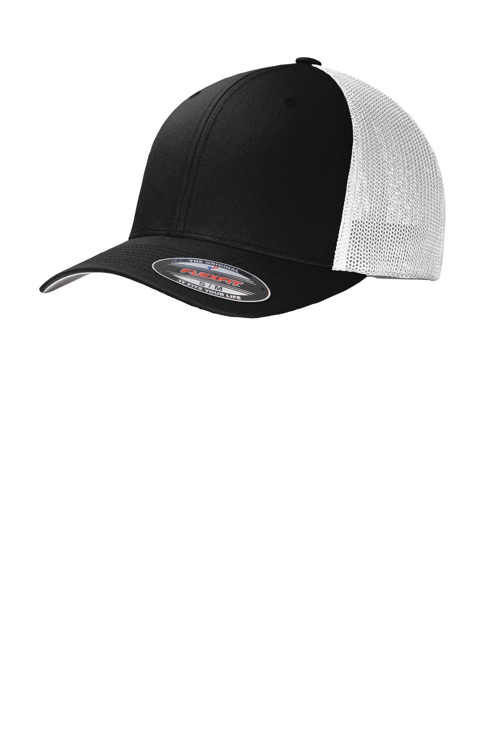 Custom Black/ White Flexfit Mesh Back Cap C812, personalized by SanCanDo Swag in Argyle, TX