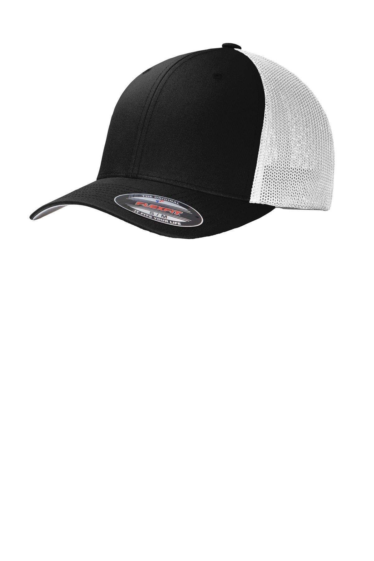 Custom Black/ White Flexfit Mesh Back Cap C812, personalized by SanCanDo Swag in Argyle, TX