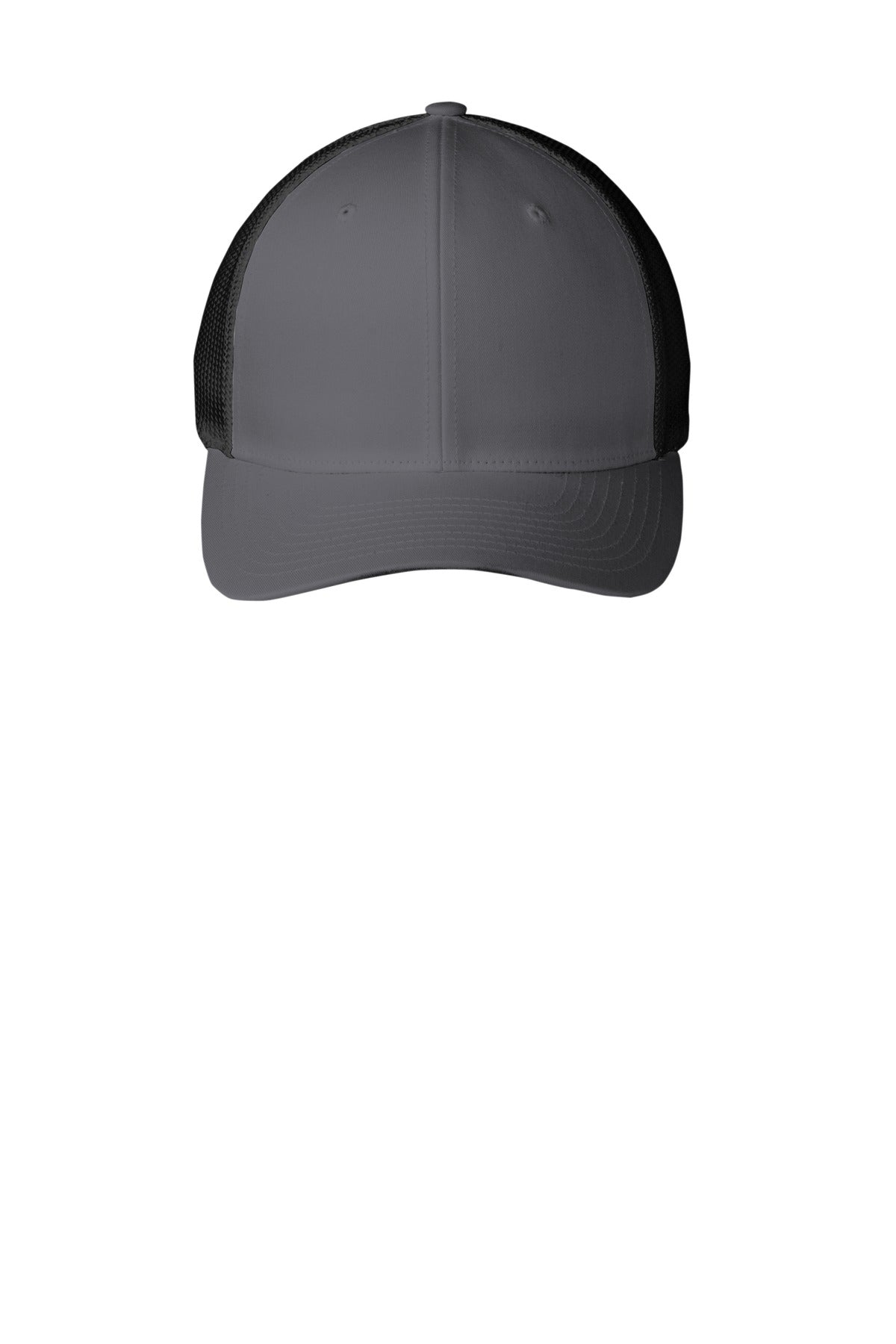 Custom Graphite/ Black Flexfit Mesh Back Cap C812, personalized by SanCanDo Swag in Argyle, TX