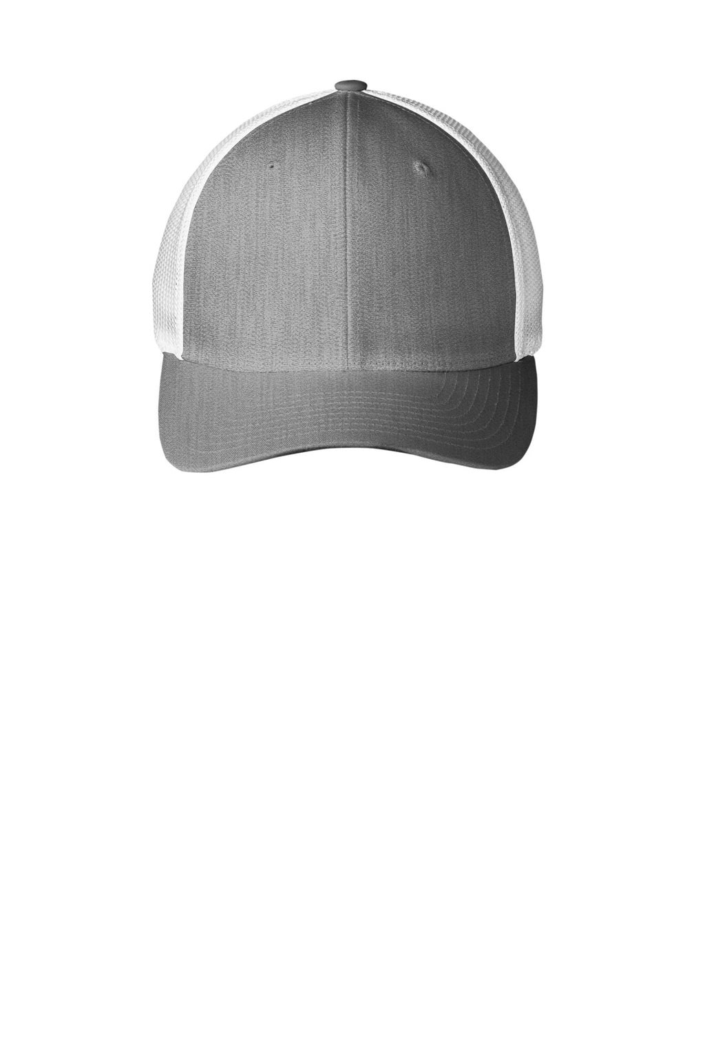 Custom Heather Grey/ White Flexfit Mesh Back Cap C812, personalized by SanCanDo Swag in Argyle, TX