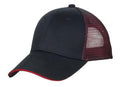 Custom Black/ Red Double Mesh Snapback Sandwich Bill Cap C818, personalized by SanCanDo Swag in Argyle, TX