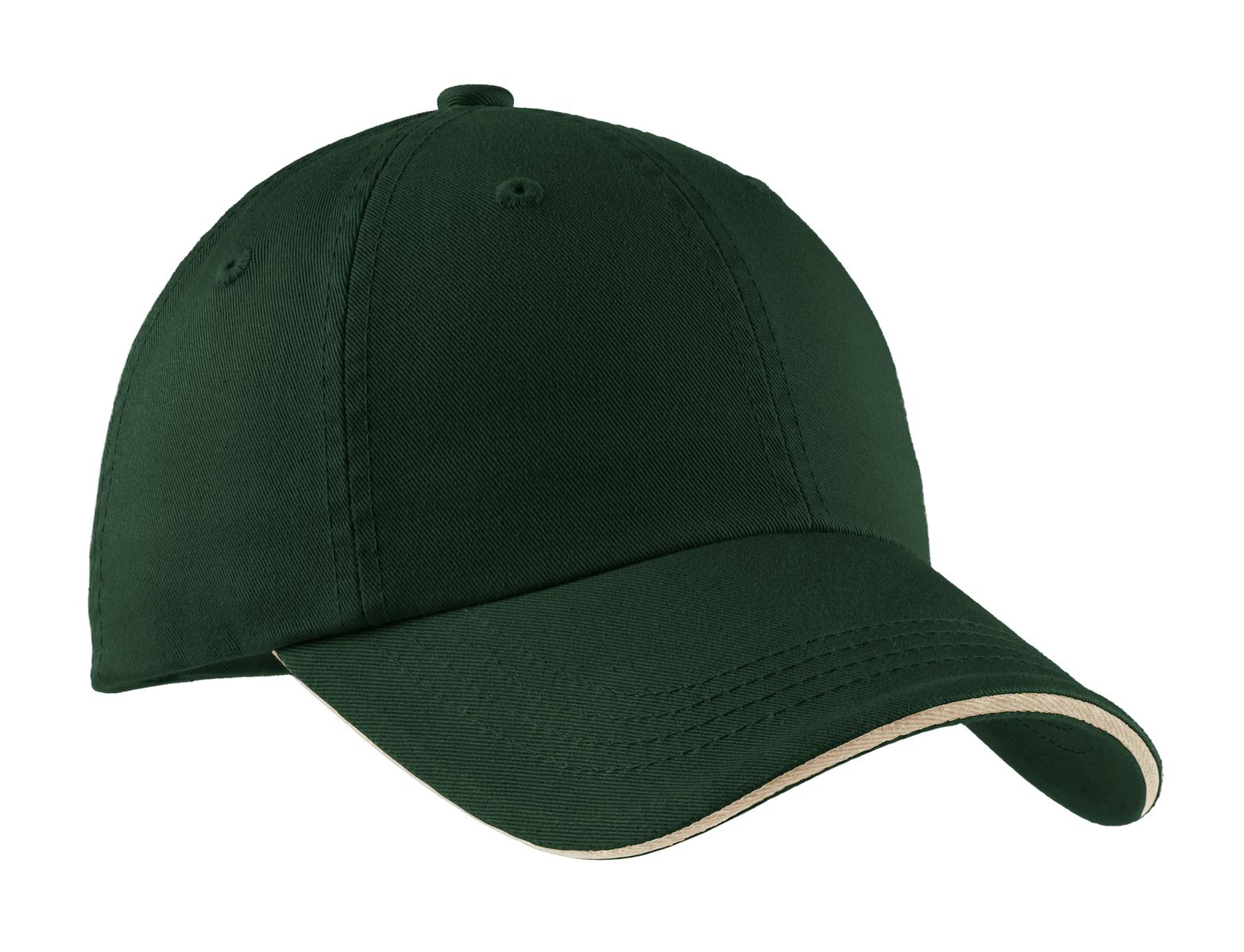 Custom Hunter/ Stone Sandwich Bill Cap with Striped Closure C830, personalized by SanCanDo Swag in Argyle, TX
