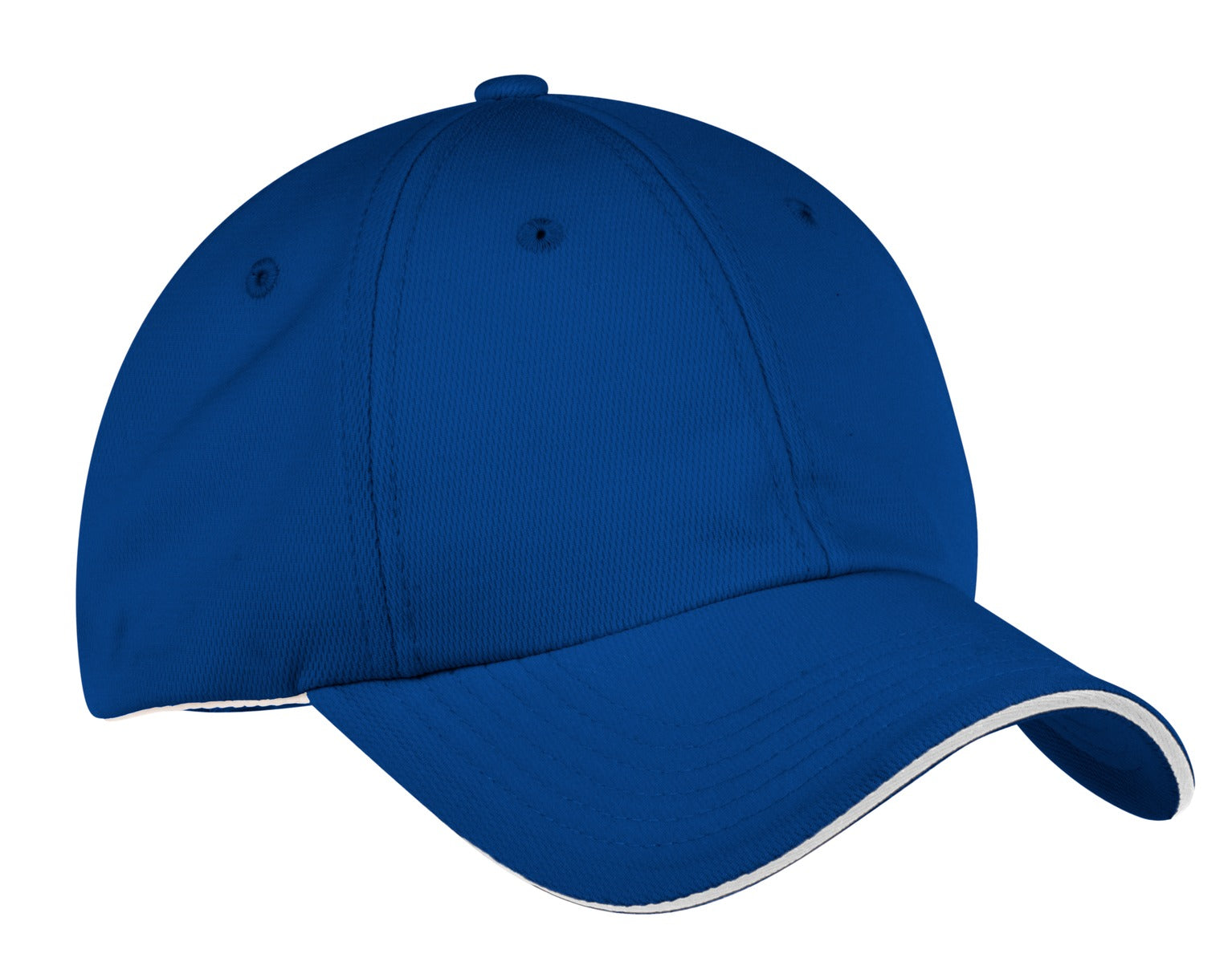 Custom Royal/ White Dry Zone Cap C838, personalized by SanCanDo Swag in Argyle, TX