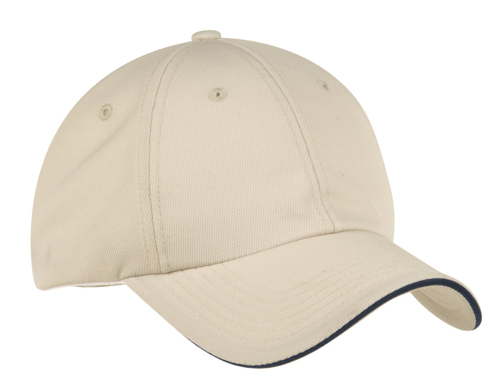Custom Stone/ Classic Navy Dry Zone Cap C838, personalized by SanCanDo Swag in Argyle, TX
