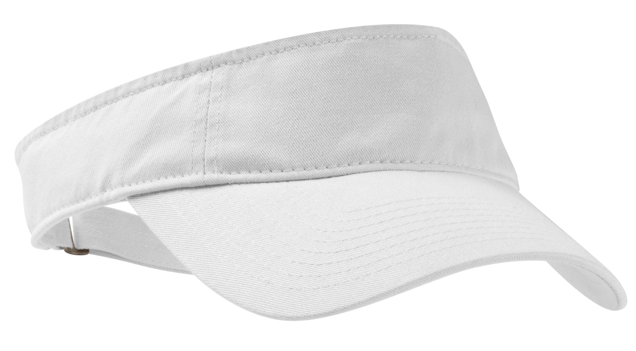 Custom White Enzyme Wash Fashion Visor C840, personalized by SanCanDo Swag in Argyle, TX