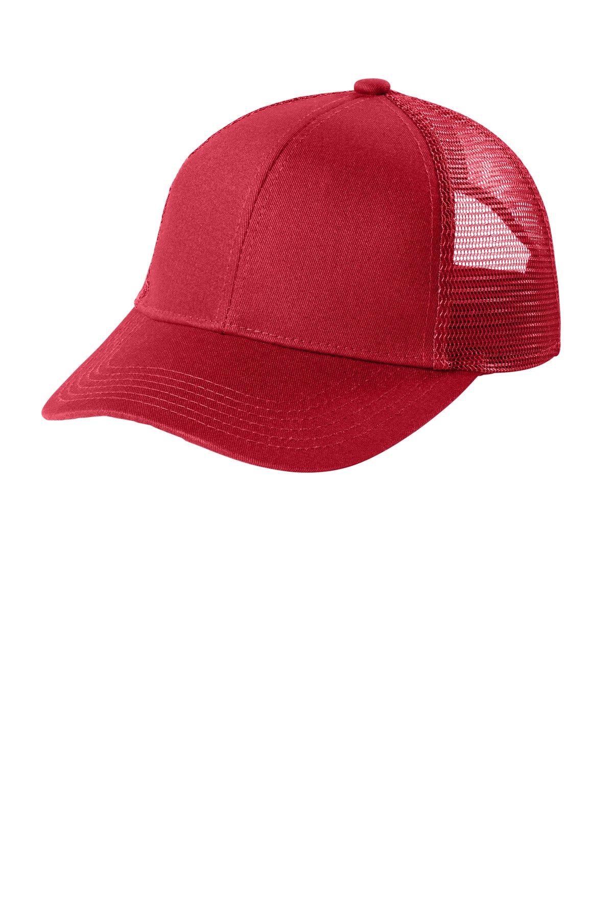 Custom Chili Red Adjustable Mesh Back Cap C911, personalized by SanCanDo Swag in Argyle, TX