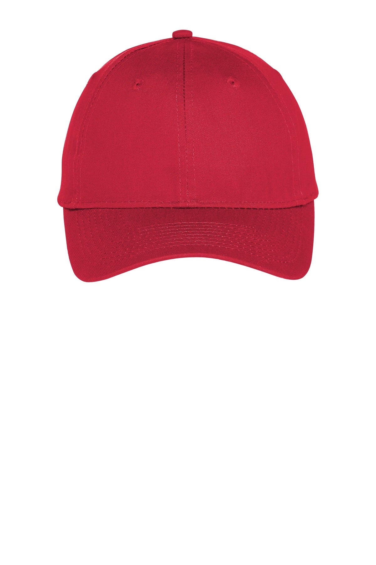 Custom True Red Six-Panel Unstructured Twill Cap C914, personalized by SanCanDo Swag in Argyle, TX