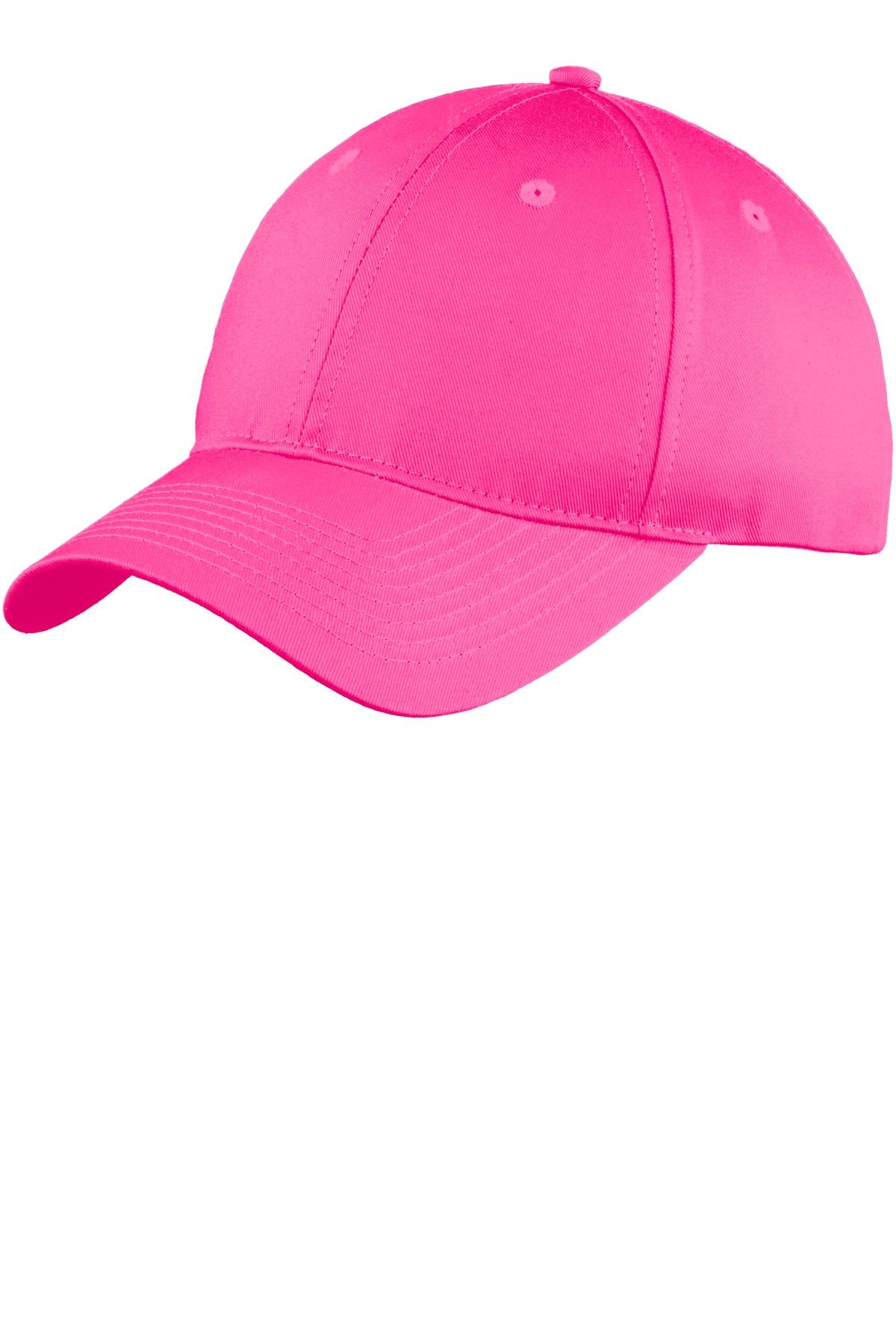 Custom Neon Pink Six-Panel Unstructured Twill Cap C914, personalized by SanCanDo Swag in Argyle, TX