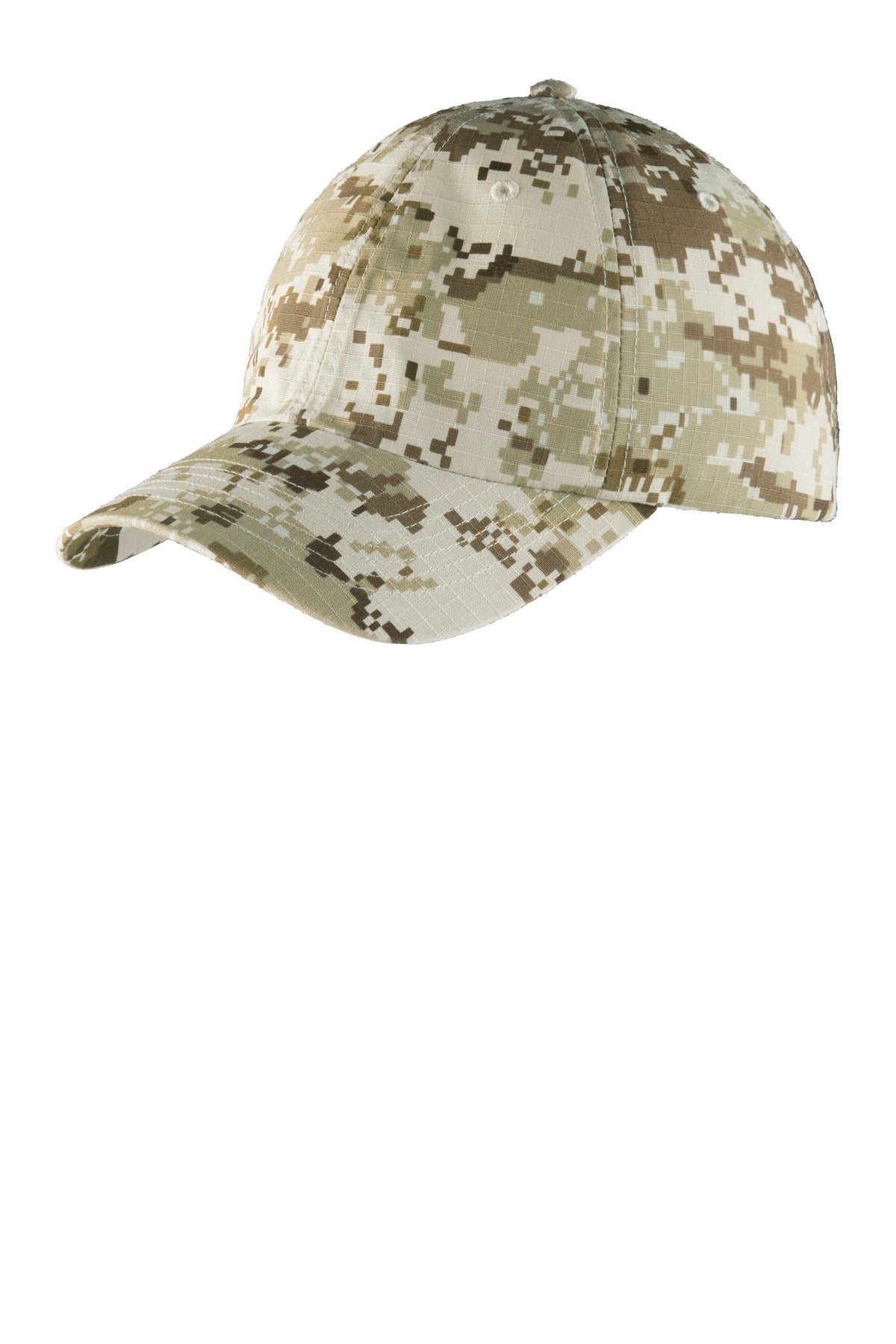 Custom Sand Camo Digital Ripstop Camouflage Cap C925, personalized by SanCanDo Swag in Argyle, TX