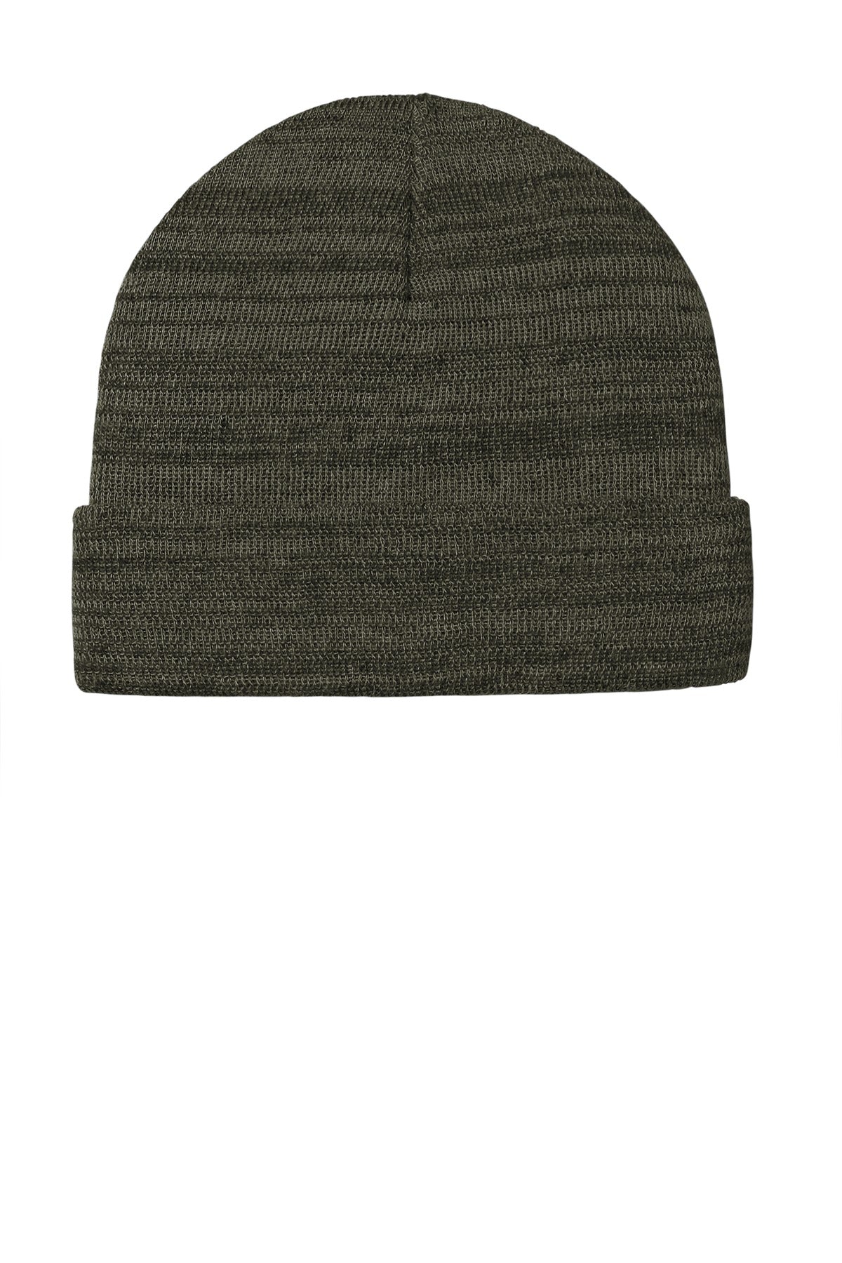 Custom Olive Green Heather Knit Cuff Beanie C939, personalized by SanCanDo Swag in Argyle, TX