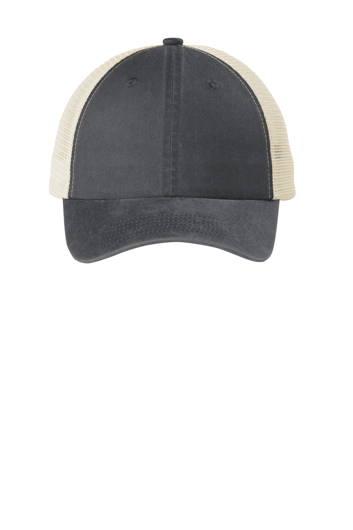 Custom Coal/ Stone Beach Wash Mesh Back Cap C943, personalized by SanCanDo Swag in Argyle, TX