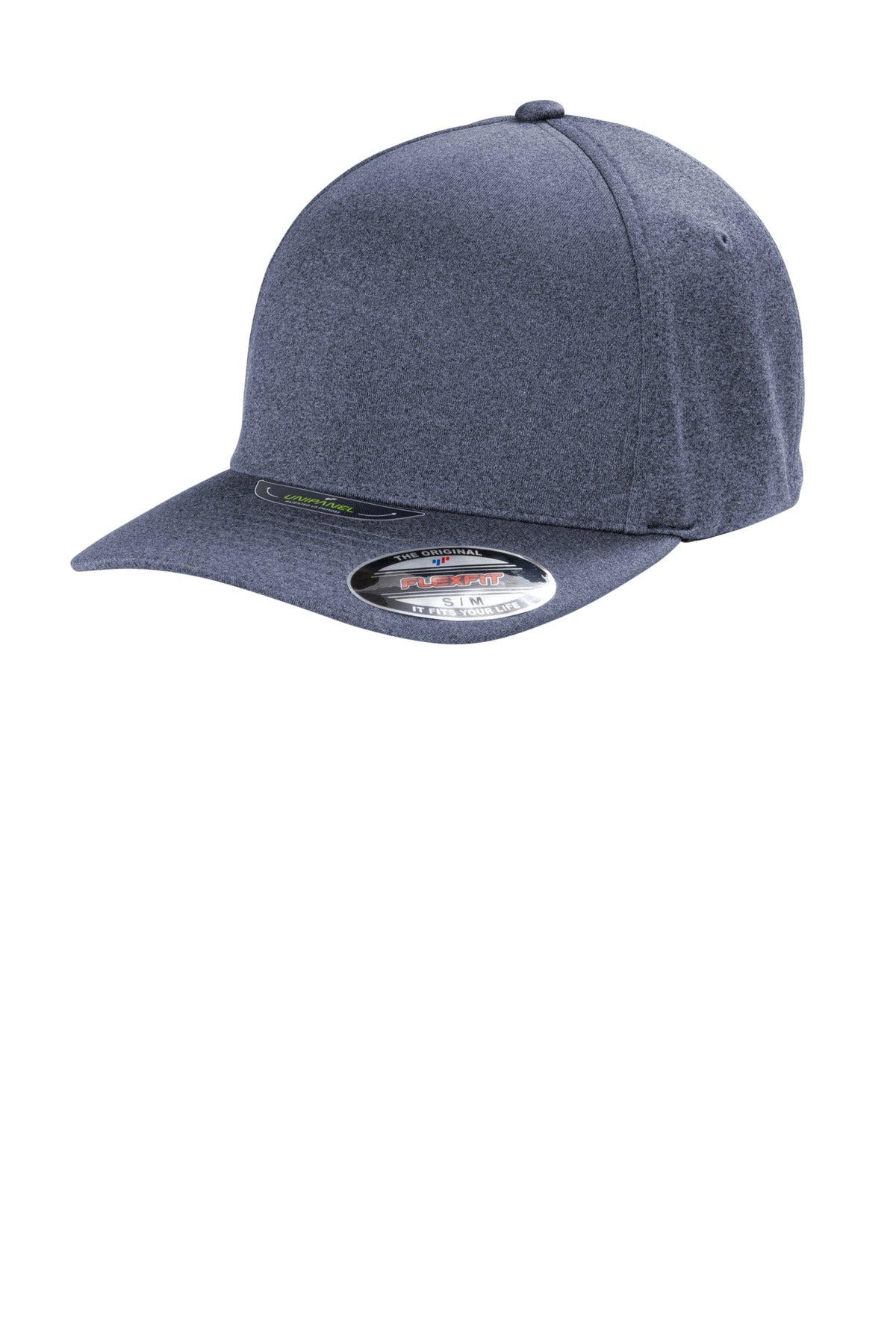 Custom Navy Flexfit Melange Unipanel Cap C946, personalized by SanCanDo Swag in Argyle, TX