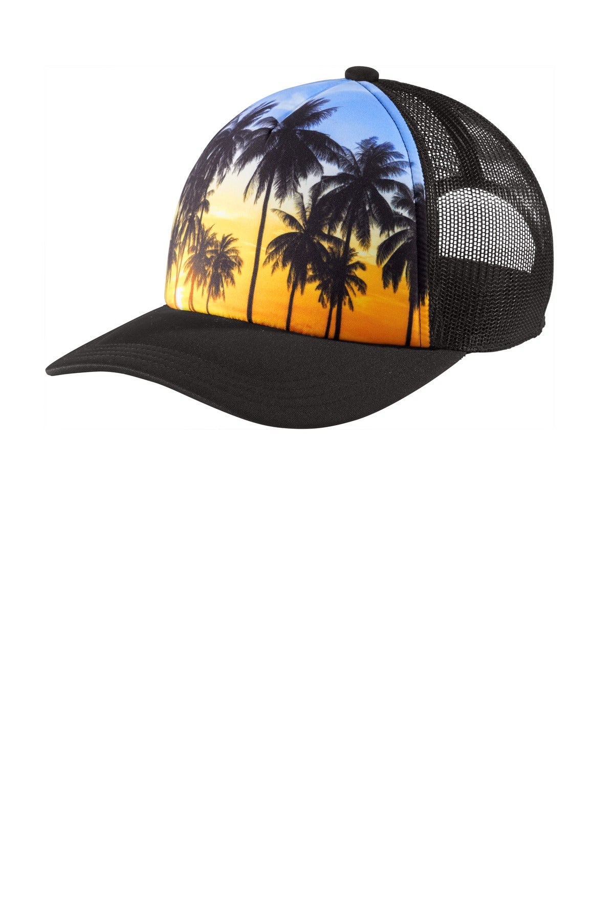 Custom Palm Trees Photo Real Snapback Trucker Cap C950, personalized by SanCanDo Swag in Argyle, TX