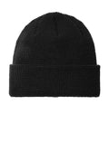 Custom Deep Black Thermal Knit Cuffed Beanie C955, personalized by SanCanDo Swag in Argyle, TX