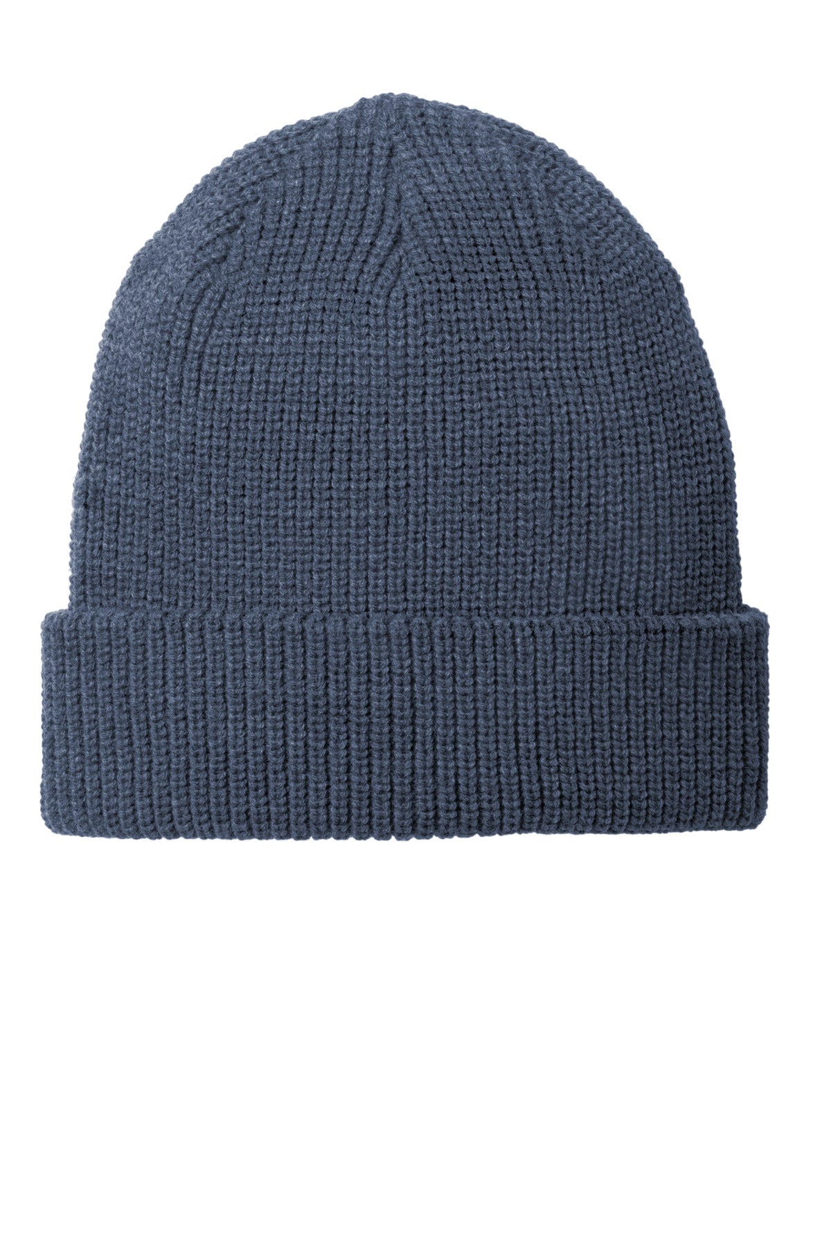 Custom Dress Blue Navy Heather Chunky Knit Beanie C958, personalized by SanCanDo Swag in Argyle, TX